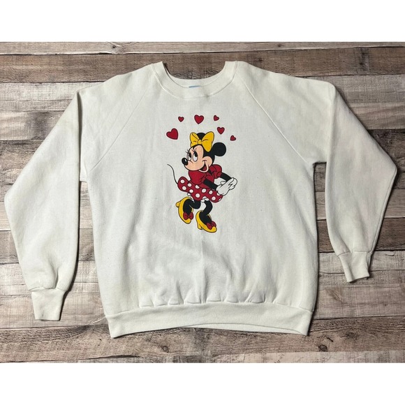 Disney Sweaters - Minnie Mouse Crewneck Women's Large White Vintage Walt Disney Fashions